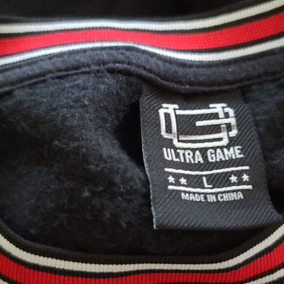 Ultra Game NBA Chicago Bulls Fleece Crewneck Sweatshirt UNISEX L Black LS NWOT - Picture 2 of 7